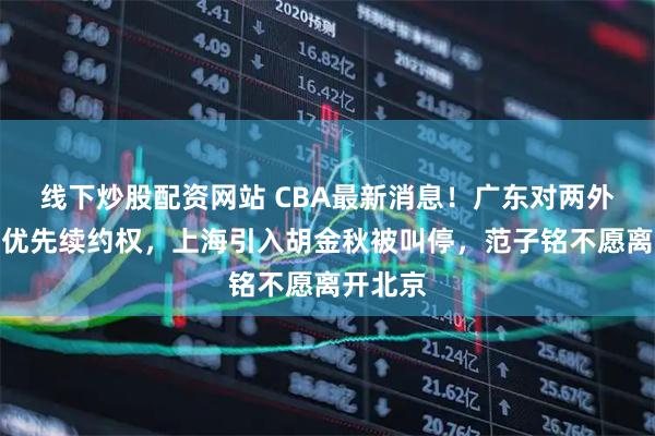 线下炒股配资网站 CBA最新消息！广东对两外援使用优先续约权，上海引入胡金秋被叫停，范子铭不愿离开北京